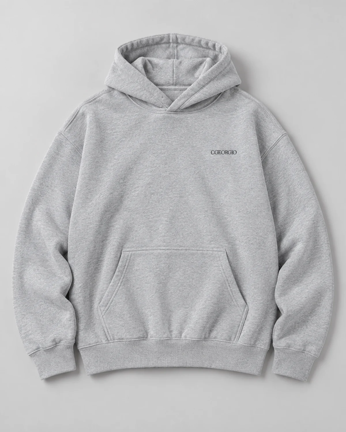 CGEORGIO Oversized Hoodie in Marl grey, front studio view